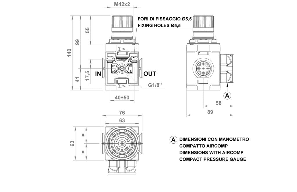 Aircomp Line 075 regulator technical view