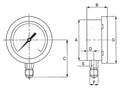 Fantinelli industrial pressure gauge real product photo