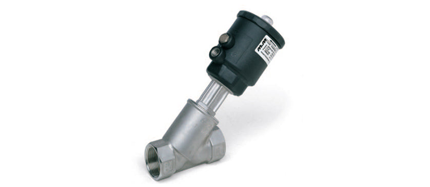 M&M pneumatic angle seat valve