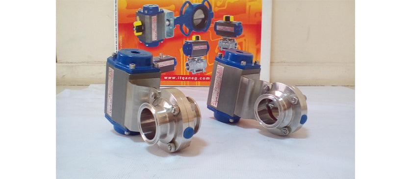 Sanitary tri-clamp butterfly valve with actuator